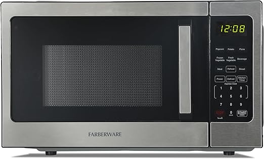 Farberware FM09WEISS Microwave, 0.9 Cu. Ft, Stainless Steel