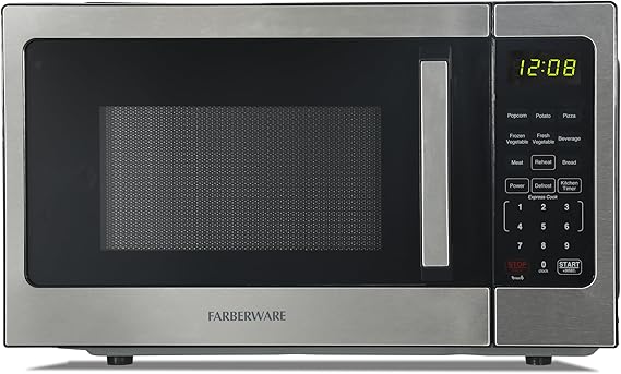 Farberware FM09WEISS Microwave, 0.9 Cu. Ft, Stainless Steel