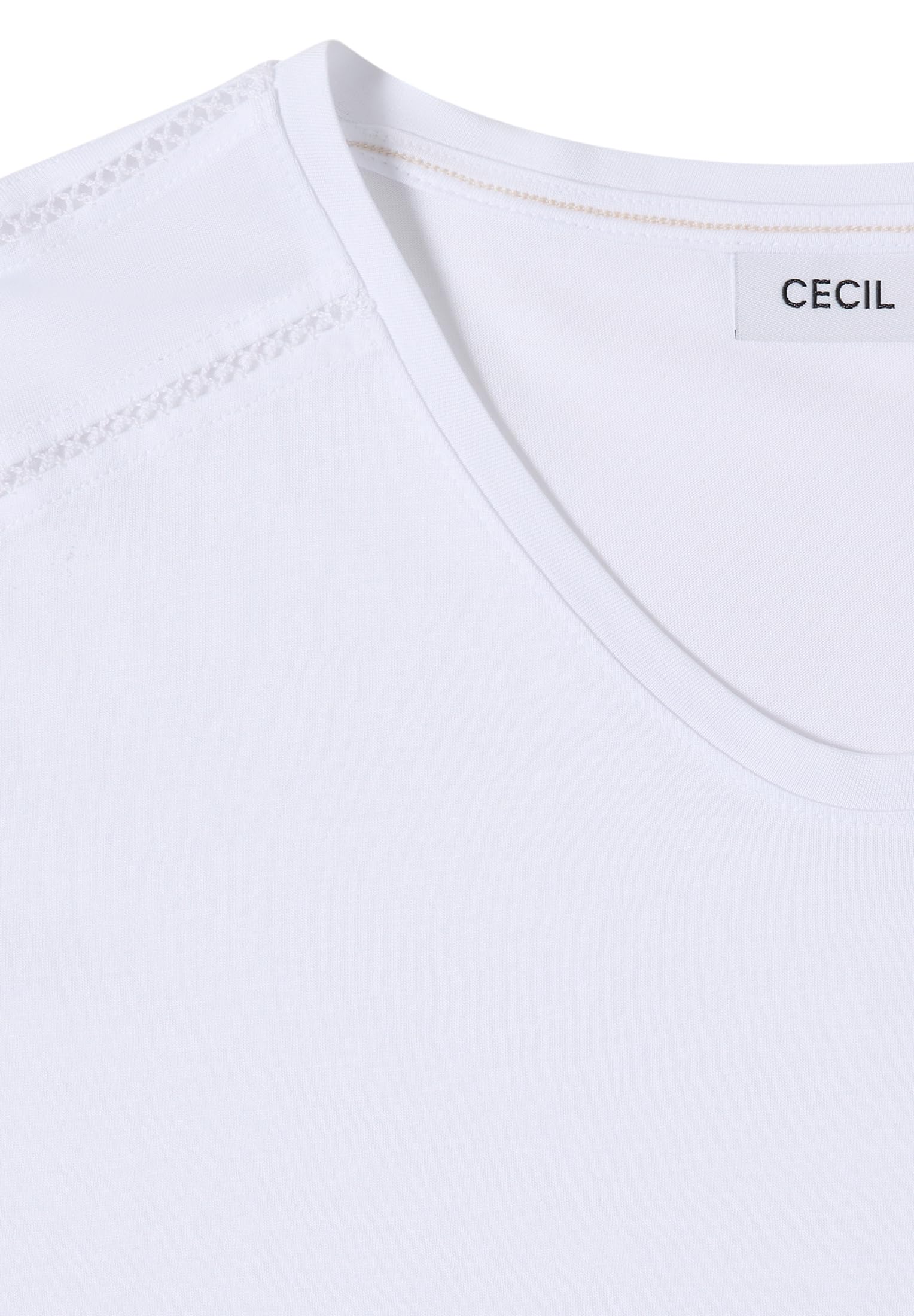 Cecil 3229689 T-Shirt avec détails en Dentelle Femme (Lot de 1)