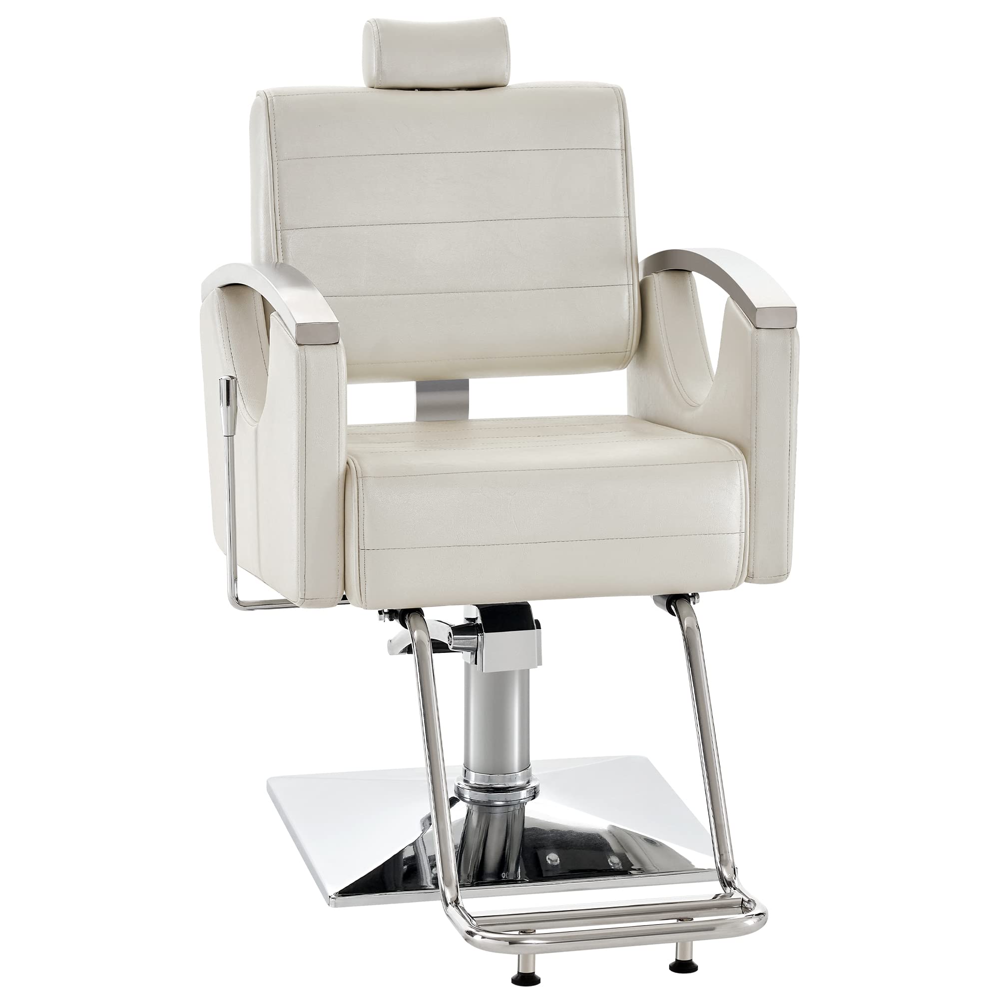BarberPub Barber Chair for Barbershop,Reclining Salon Chair for Hair Stylist 9180 (Champagne)