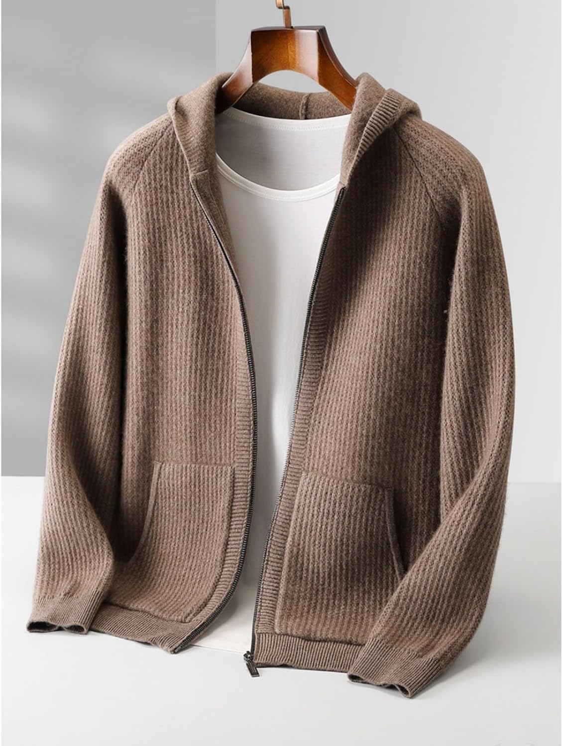 Men’s Wool Cardigan Sweater Solid Color Button Front Knit Lightweight Warm Casual Daily Wear