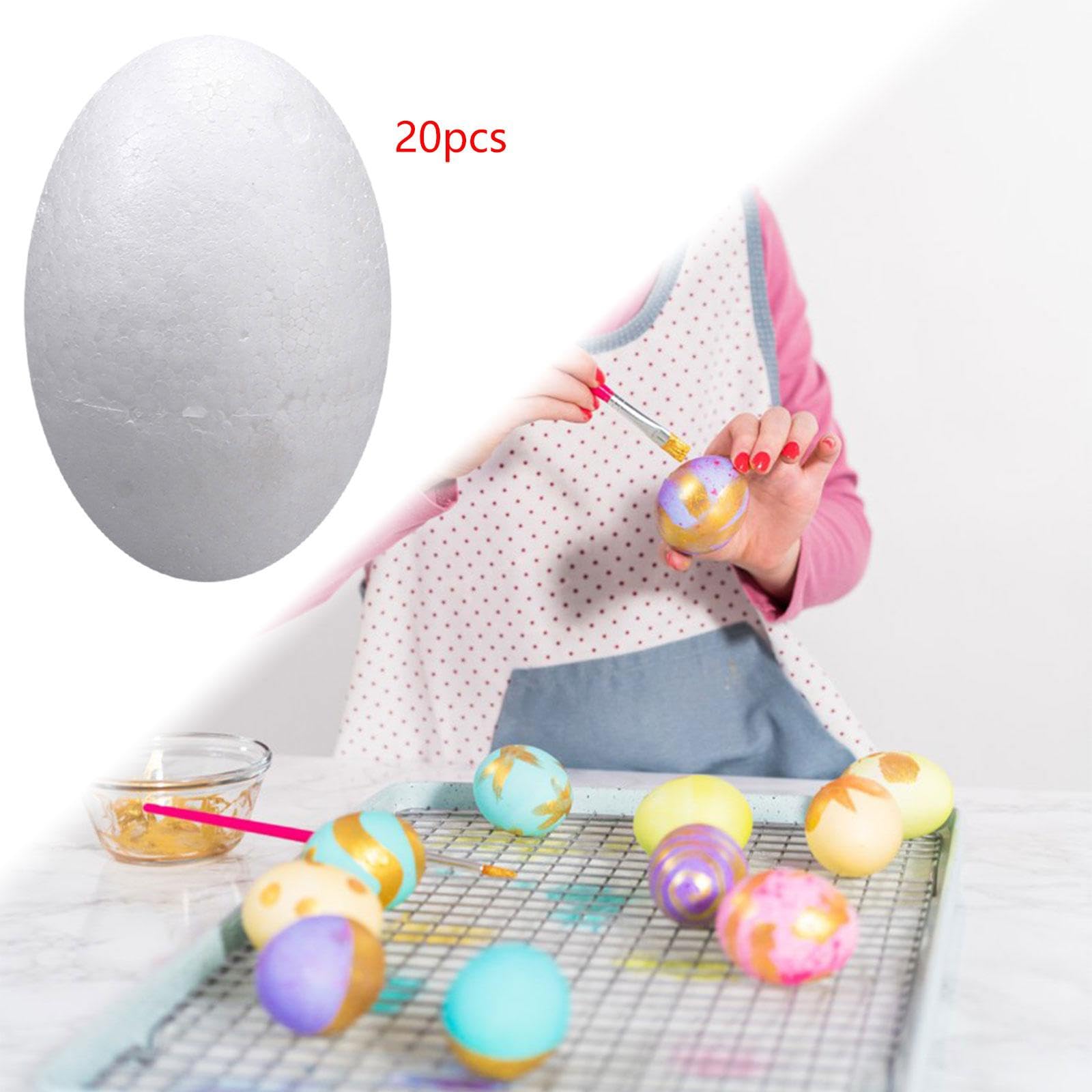 Uova di Gommapiuma, Uova Finte per Lavoretti, Uova di Pasqua Vuote, Uova di Polistirolo per Decorazioni Natalizie, Ornamenti per La Casa, Decorazioni, 20 Pezzi 12 Cm