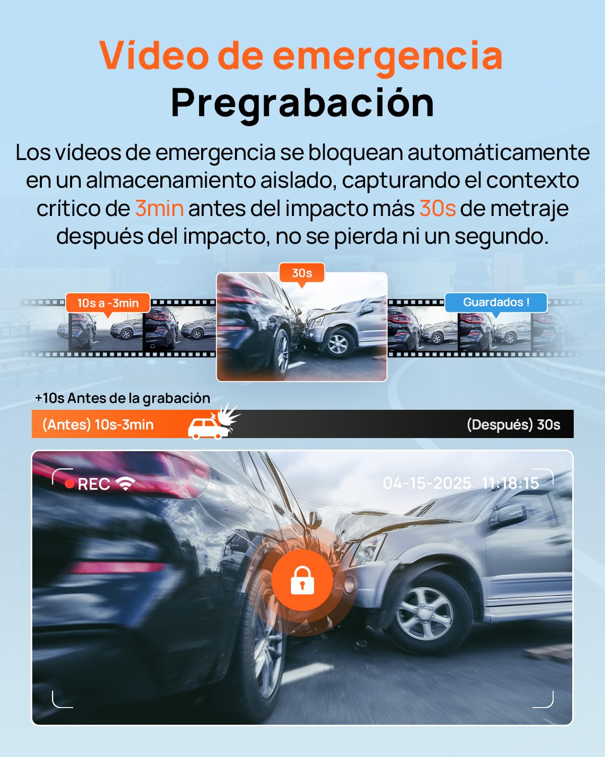 70mai A800SE Dashcam Auto Delantero Trasero 4K HDR 2160P+1080P con tarjeta SD de 128 GB, doble cámara de coche 3 pulgadas IPS, apertura F1.55 visión nocturna, 210 segundos, grabación previa de