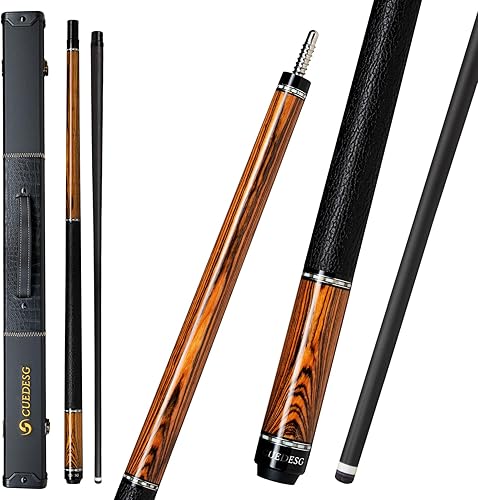 Miniatura 12 de Palo de Billar de Fibra de Carbono 10.5mm/11.8mm/12.5mm, Palo de Piscina de Baja Deflexión con Empuñadura de Madera Rara, Palo de Billar Profesional