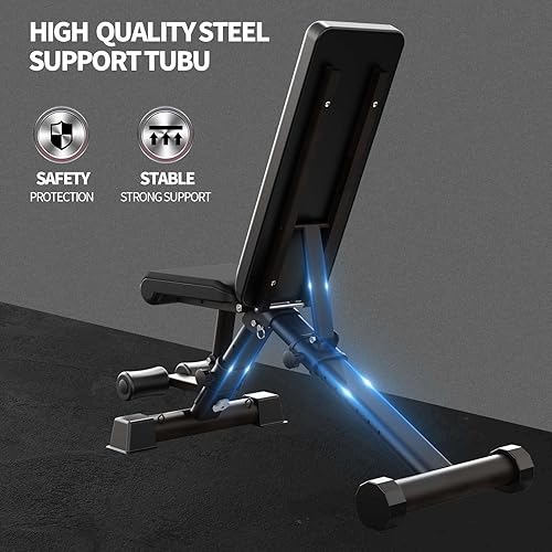 Miniatura 7 de Adjustable Weight Bench, Exercise Dumbbells Bench for Full Body Workout,Foldable Workout Bench for Home Gym (023B)