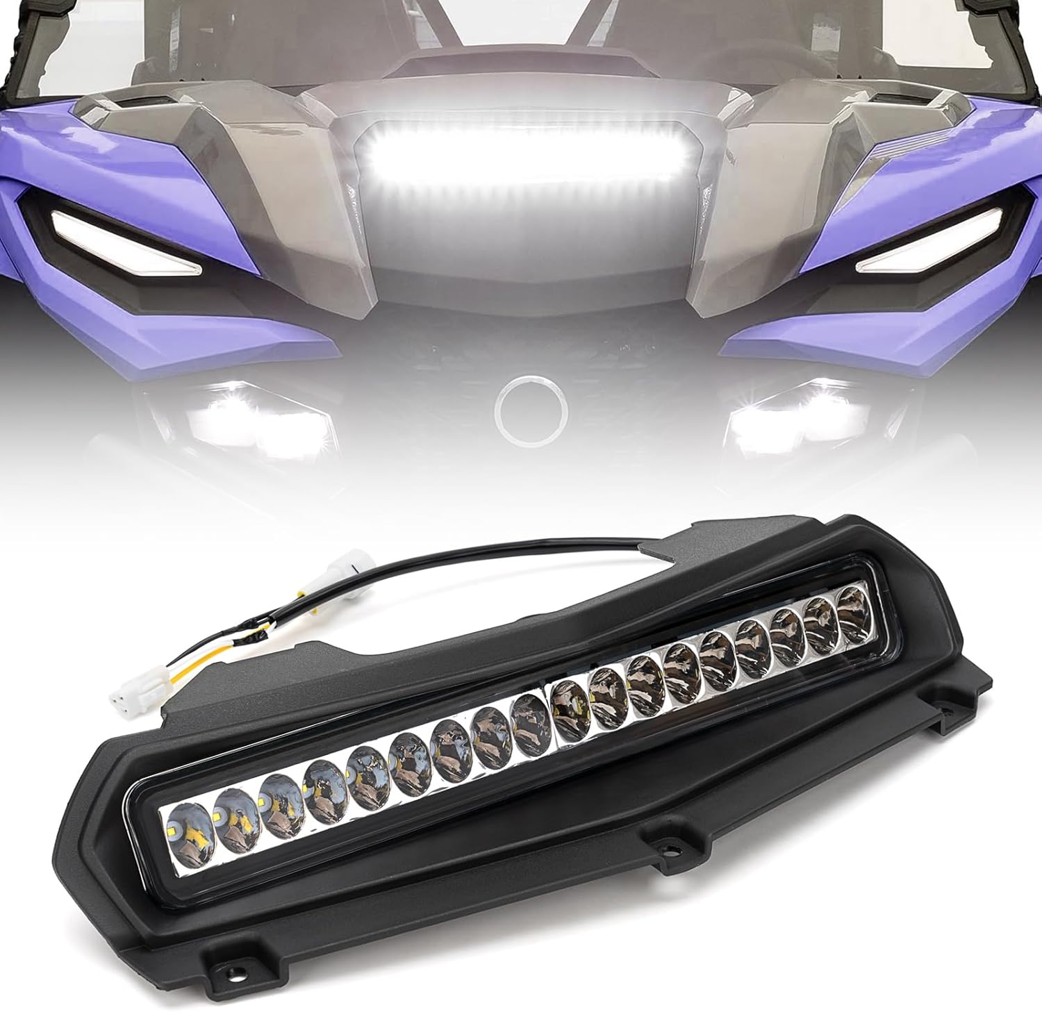 Qagea Hood Scoop Light Fit for Yamaha RMAX 1000, Front LED Auxiliary Spot Light Compatible with 2021 2022 2023 Yamaha Wolverine RMAX2 1000 / RMAX4 1000