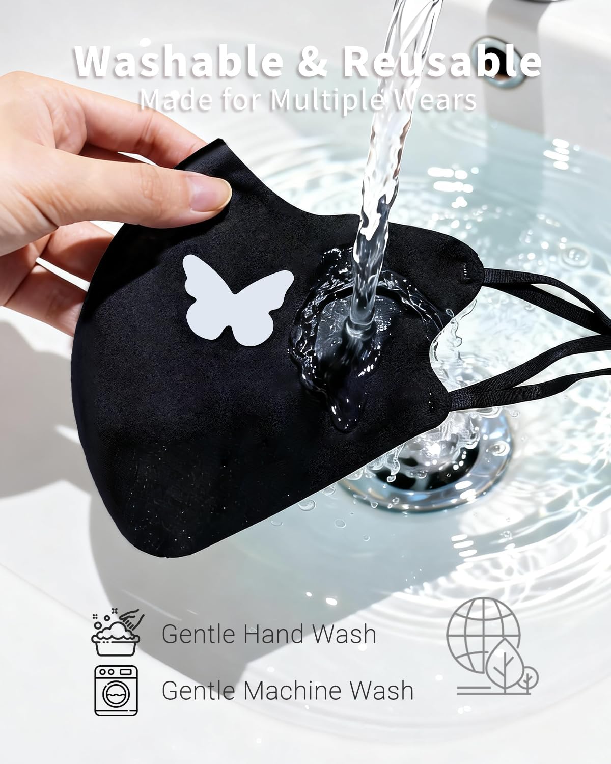 BBN Reusable Sunscreen Cloth Face Mask: 3-Pack Washable Cover for Outdoor Use - Adjustable for Women & Teens