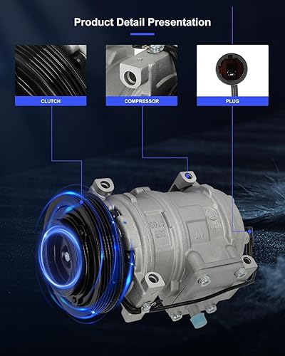 Miniatura 183 de ECCPP Compresor de CA 2001-2006 apto para Hyundai Santa Fe 2.7L Compresor de CA de enfriamiento rápido con embrague