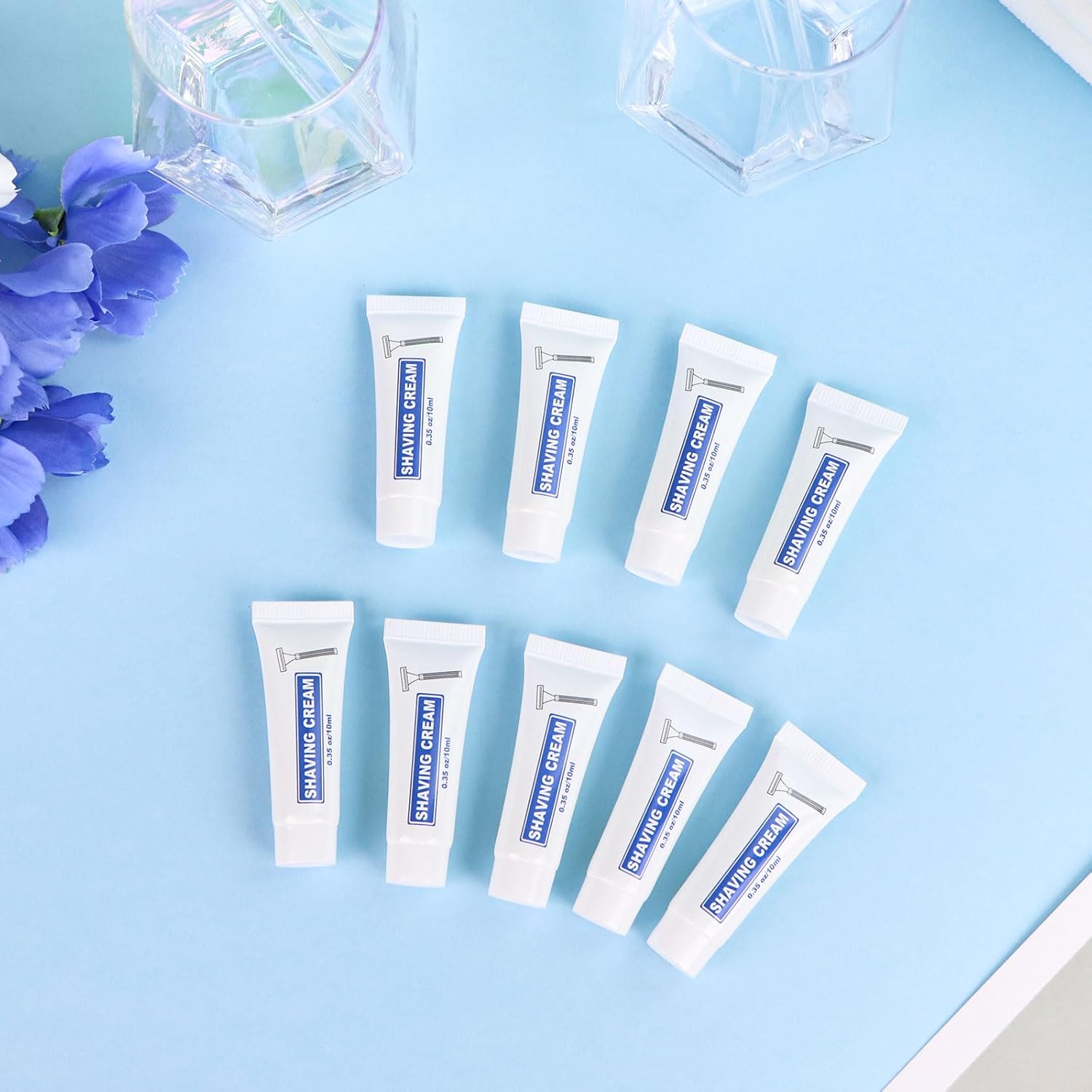 50 Pack Travel Size Shaving Cream Bulk,10ml/0.35fl oz Individually Wrapped Mini Disposable Shaving Cream in Bulk 1.2x2.8 inch Travel Size Toiletries Amenities for Guests,Homeless,Charity - Image 6