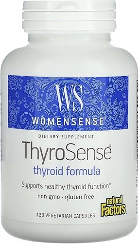 WomenSense ThyroSense by Natural Factors, Suplemento natural para apoyar la función tiroidea saludable, vegetariano, sin OMG, 120 cápsulas (60