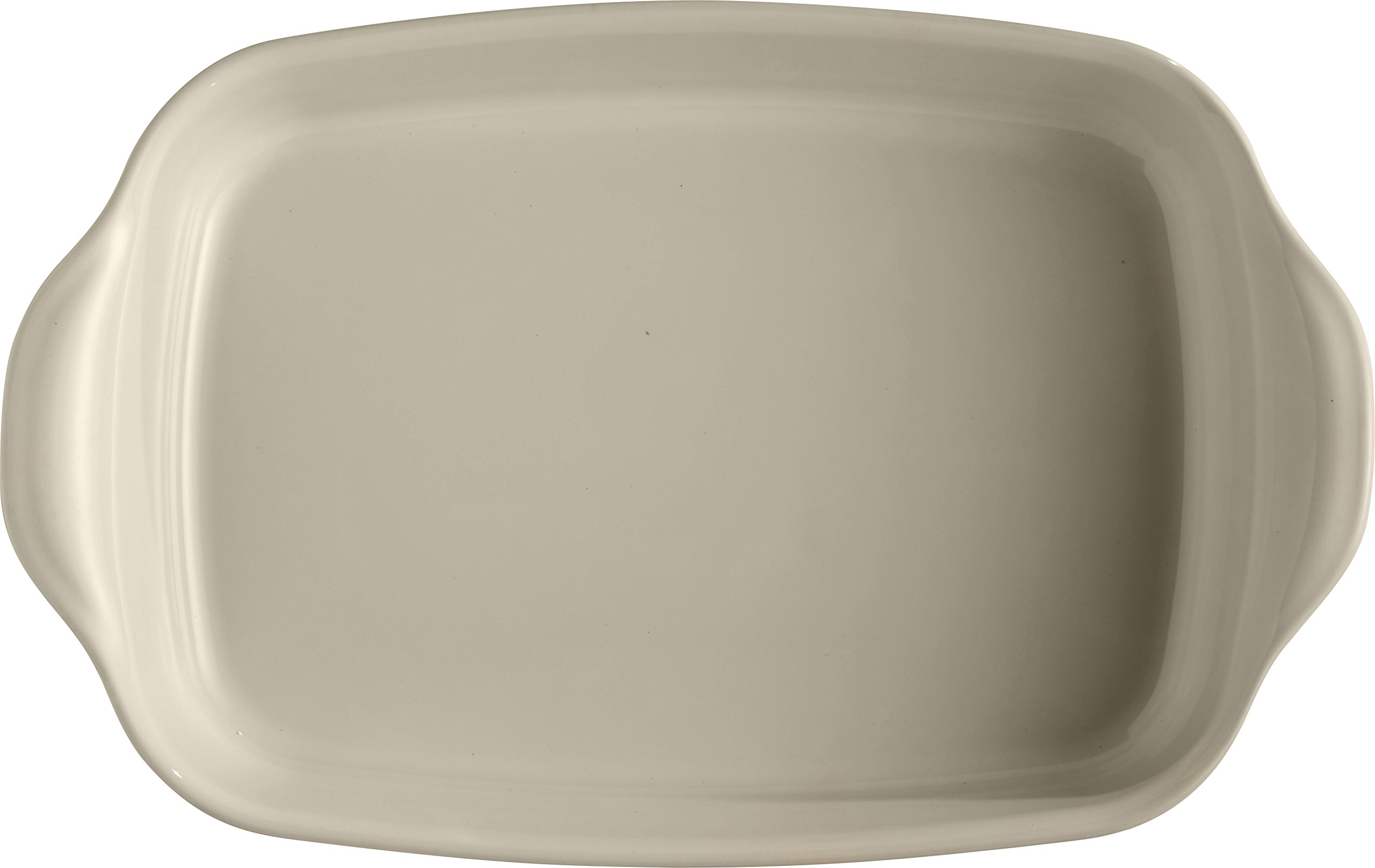 Emile Henry Plat à Four Rectangulaire 36 x 23 cm – Céramique Haute Résistance Beige Argile – Cuisson Homogène et Dorée – Fabriqué en France