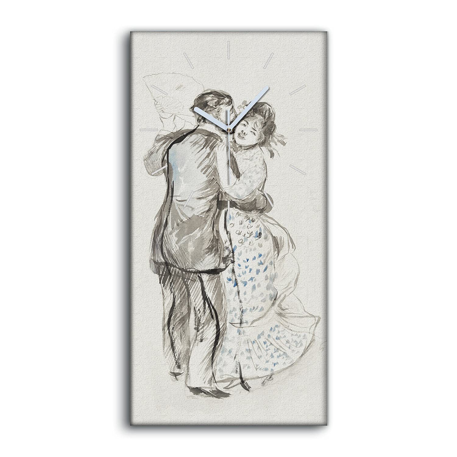 Horloge sur Toile Croquis Couple Décoration Romantique Chambre