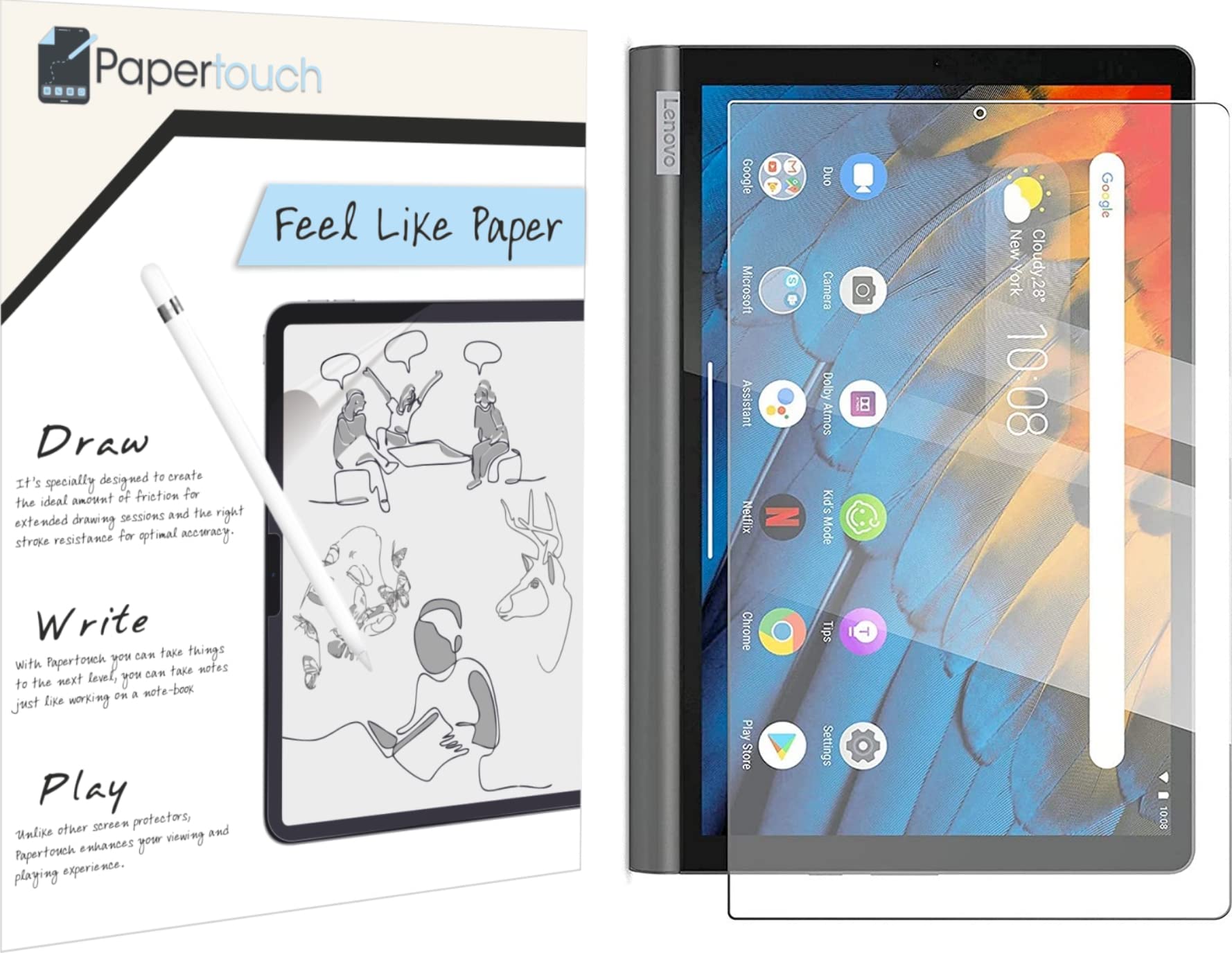 Papertouch Screen Guard Compatible With Lenovo Yoga Smart Tab 10.1" ZA540019IN, Clear Pack of 1 (B09RPFRDGB) Amazon Price History, Amazon Price Tracker