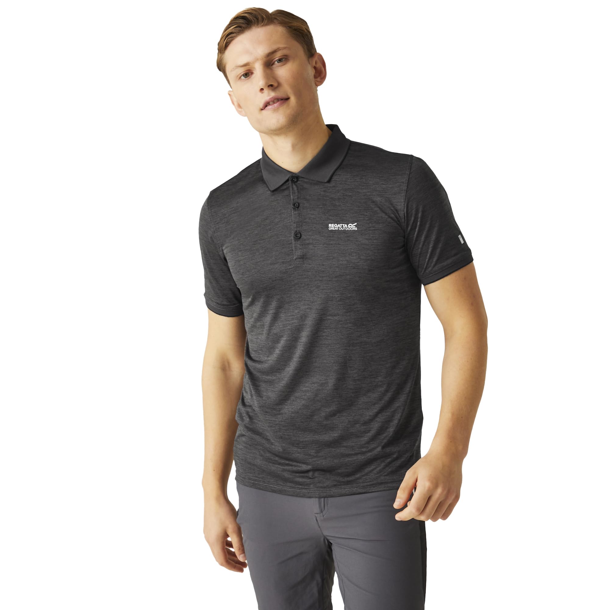 Regatta Men's Grey Remex Ii Quick-Drying Polo Shirts in Size L, Sports Direct