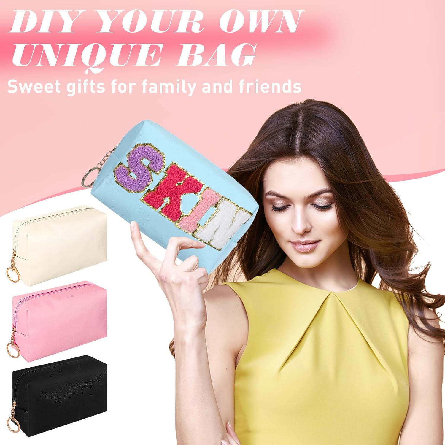 Chunful 24 Pcs Preppy Makeup Bag PU Leather Cosmetic Bag Bulk Makeup Plain Pouch Waterproof Toiletry Purse for Women Traveling Preppy Pencil Case Valentine's Day Gifts(Mixed Colors) - Image 6