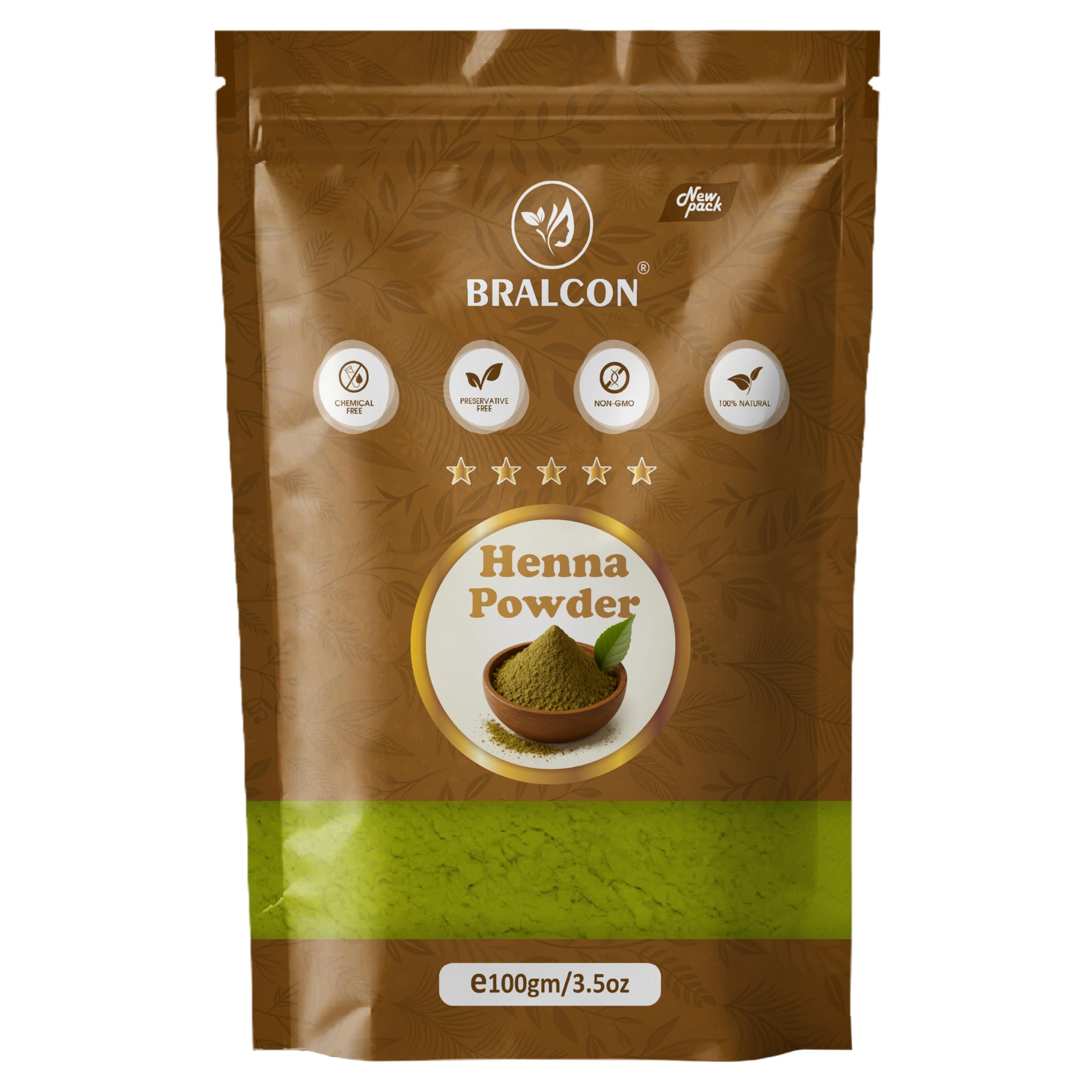 BRALCON Henna Powder for Hair Color and Conditioning - Pure and Natural Mehandi Powder for Hair - 100gm | NO PPT & No added color-image-41