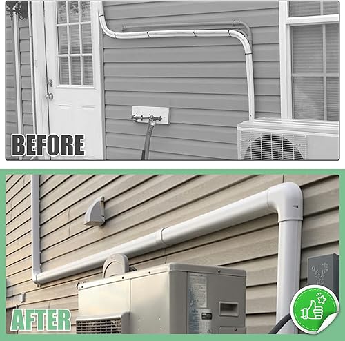 Miniatura 4 de Juego de mini línea dividida de 3 pulgadas de ancho y 25 pies de largo, kit de cubierta decorativa de PVC para aire acondicionado mini split sin