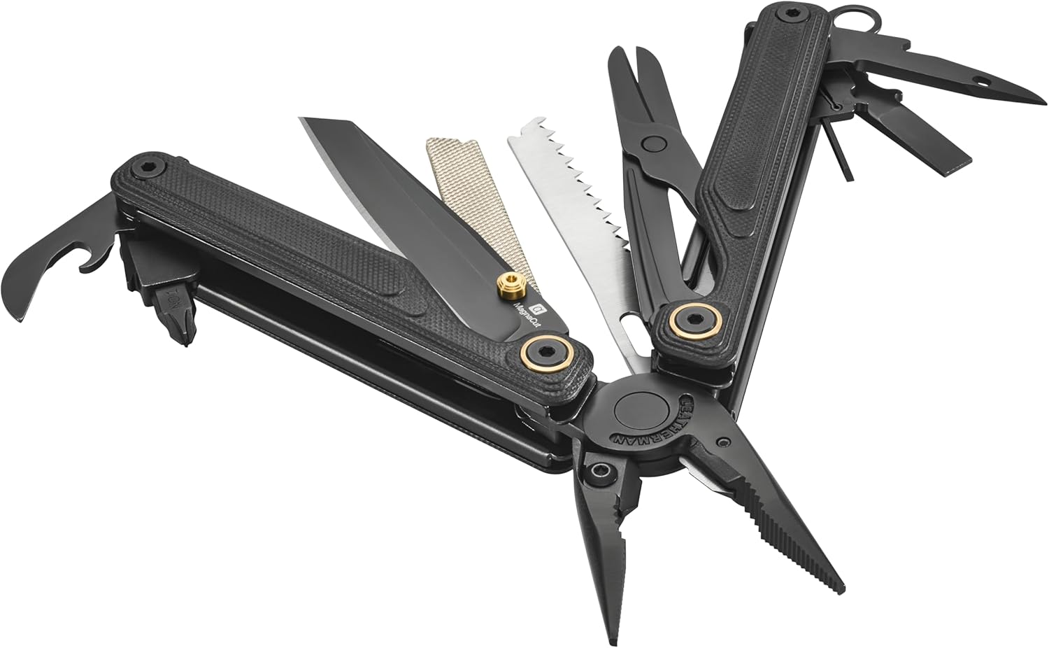 LEATHERMAN, Wave Alpha – 16-in-1 Multi-Tool with MagnaCut® Blade, G10 Handles & Full-Size Scissors, Obsidian