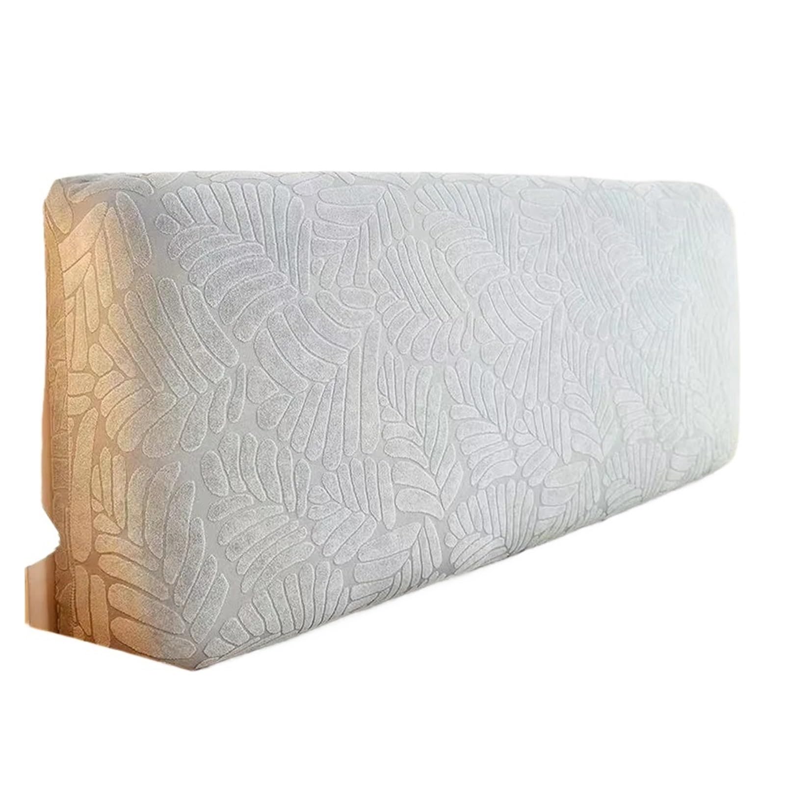 LUYSGBXR Headboard Covers Jacquard Leaves Bed Head Covers Thicken Elastic Headboard Cover Bedhead Back Protection For Home Hotel Room(A grey,180cm)