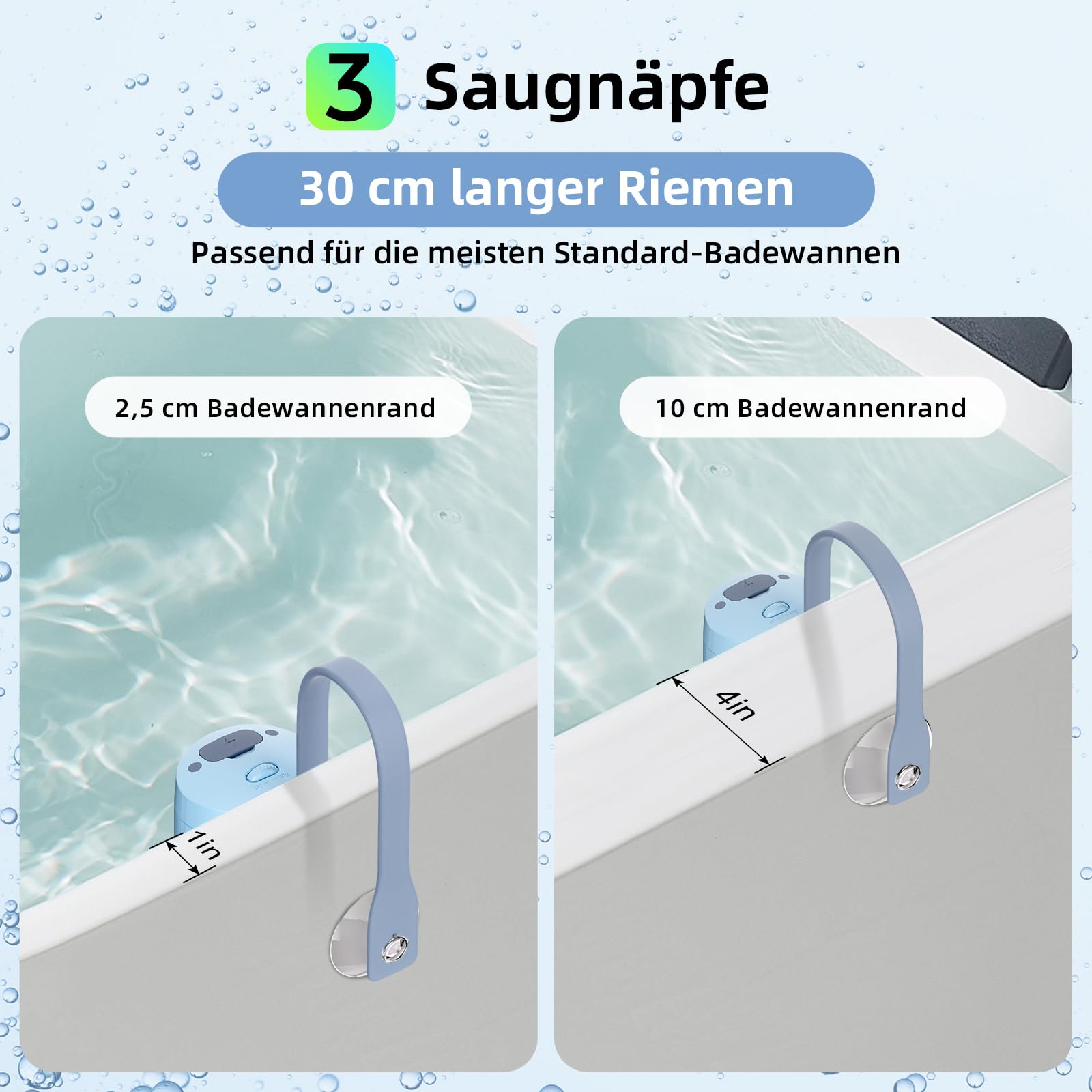 Bath Jet Spa mit Schaummodus, 3 Stufiger Wasserstrahl, 7 RGB-Farben, IP67, Temperaturanzeige ，Familien Badevergnügen zu Hause