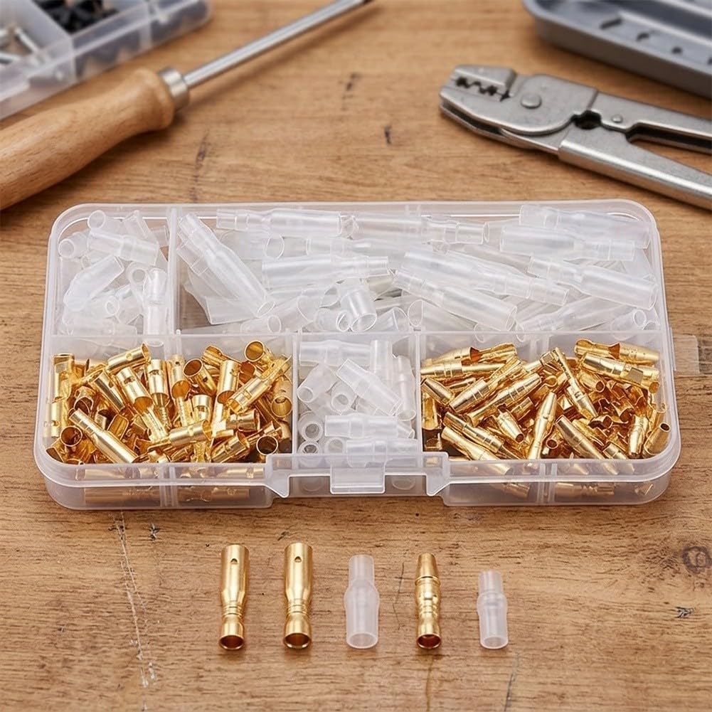 200pcs Conectores Macho Hembra 3.5mm para latón Aislados 200pcs