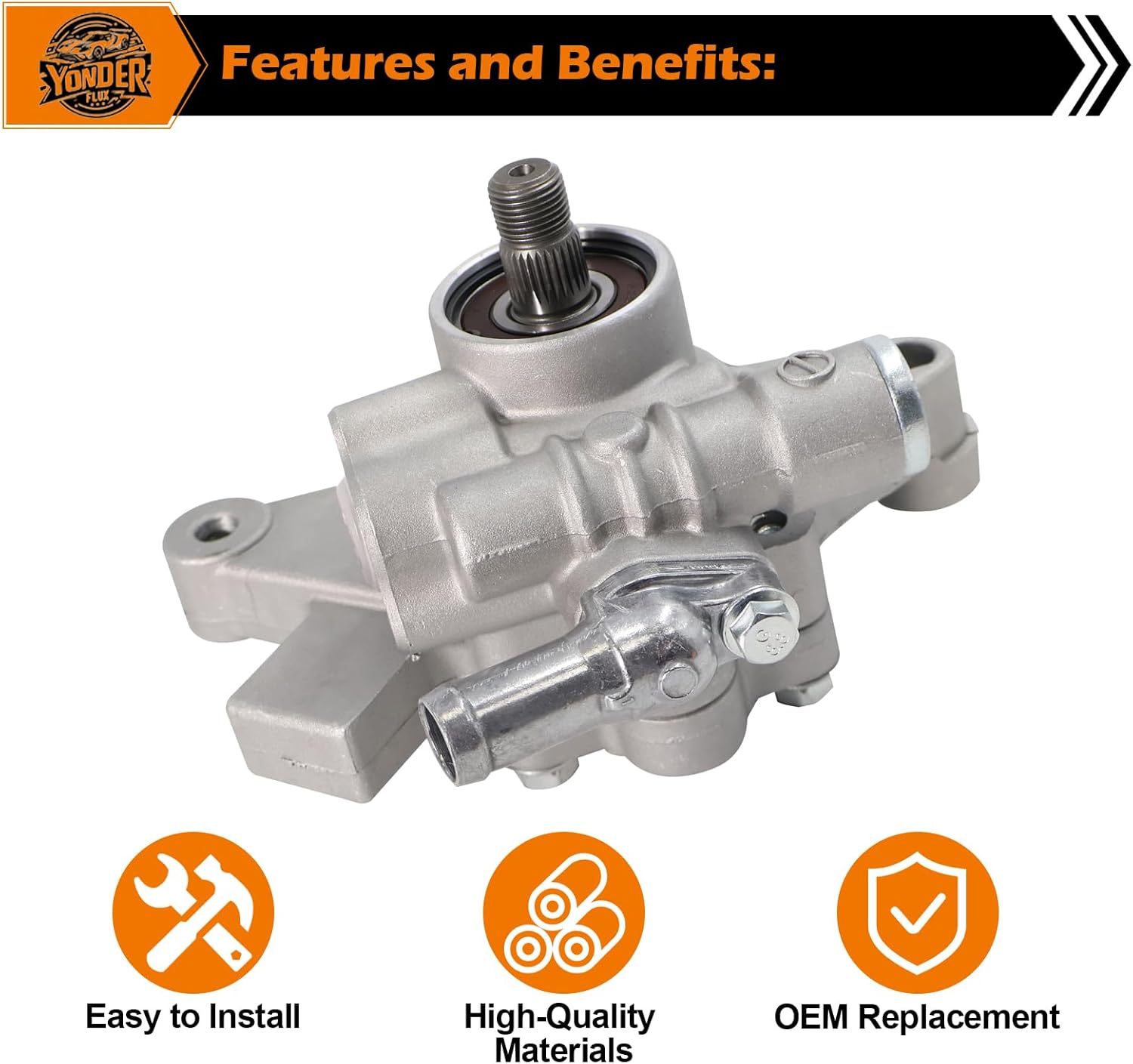 Power Steering Pump for Honda, Compatible with Honda Civic 1996-2000 CR-V CRV 1997-2001 for Acura EL 1997-2000, 1.6L 2.0L, Power Assit Pump Replace# 56110P2A003 56110P2A013 56110P2A023
