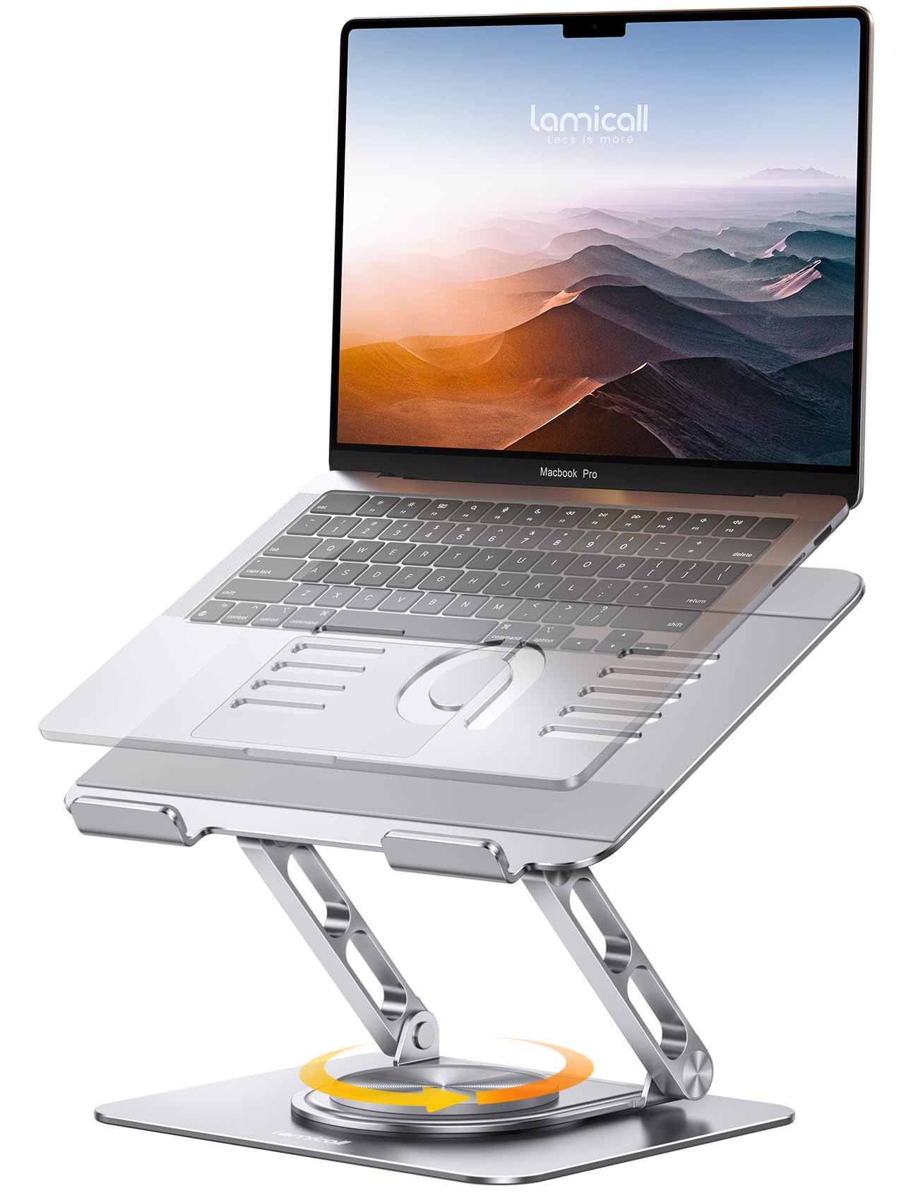 Lamicall Laptop Ständer, Verstellbarer Laptopständer - [360° Drehbar] Faltbarer Alu Notebook Ständer für Schreibtisch, Universale Ergonomische Laptop Stand Halterung für MacBook Pro Air Neo, 10-17,3