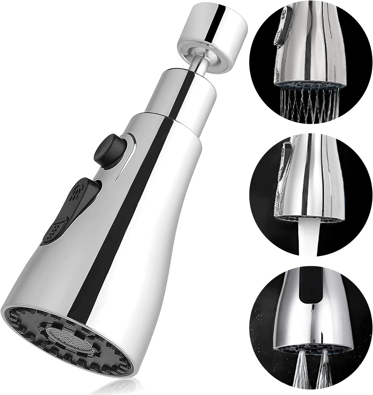 Areatore Rubinetto Cucina 360° - Soffione Con 3 Modalità Acqua, Girevole, Acciaio Inox - Foto 5