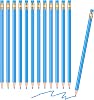 12 Pieces Erasable Pencils Pencils Sharpened Pencils HB Pencils with Eraser Wood Correcting Pencils Checking Pencils Blue