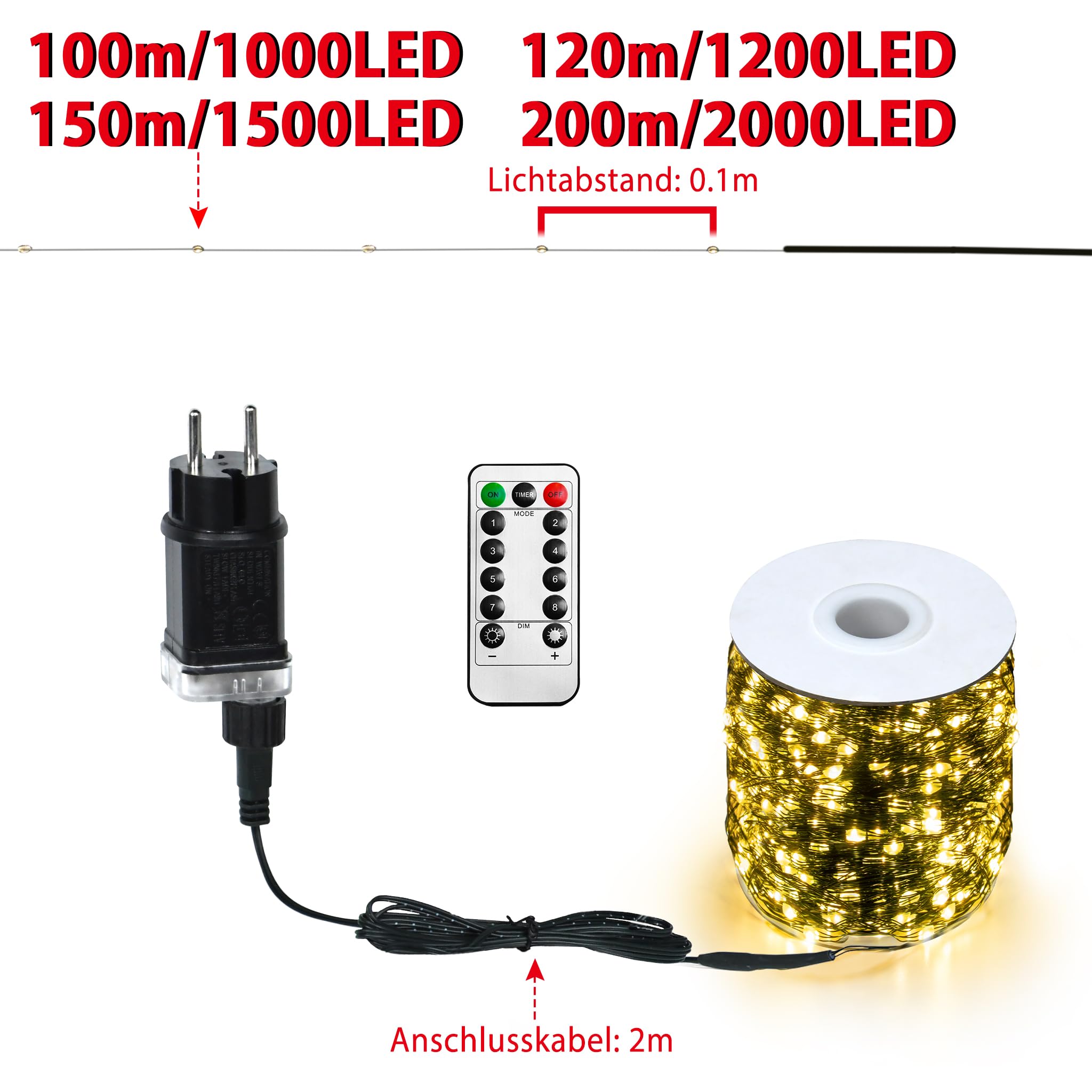 Guirlande Lumineuse D'extérieur, Guirlande Lumineuse Avec Prise 10M