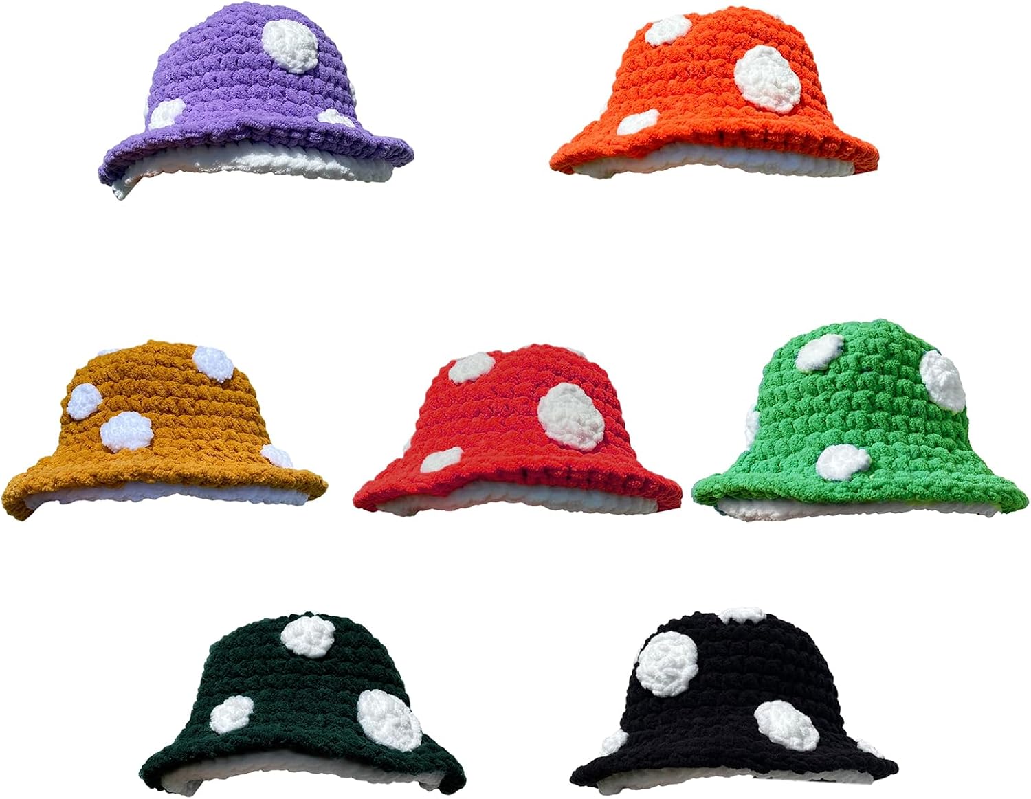 Halloween Crochet Fisherman Hat Soft Bucket Hat Cute Mushroom Women Novelty Photoshoots Witch Cosplay Girls Party