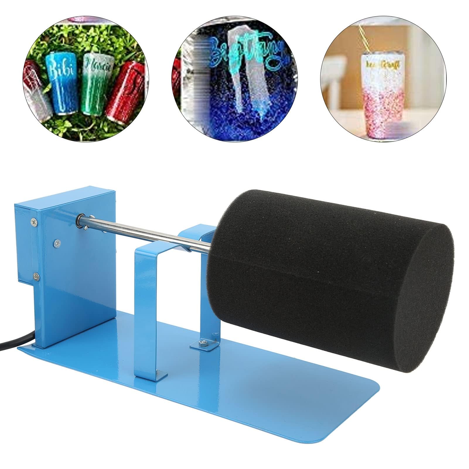 Kits Completos de Volteador de Vasos con Purpurina, Volteador de Vasos con Purpurina para Manualidades con Máquina Giratoria de Vasos de Hierro, Elimina Burbujas de Aire, Fácil