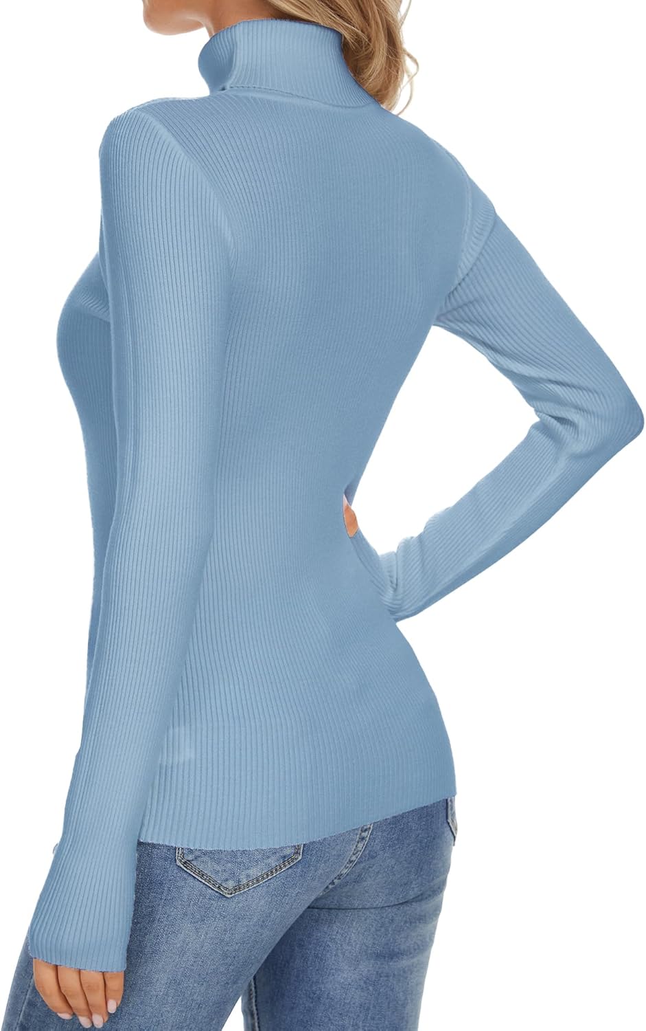 Turtleneck Sweaters for Women Ribbed Long Sleeve Pullover Sweater Slim Fit Jumpers Casual Trendy Knit Tops - Image 4