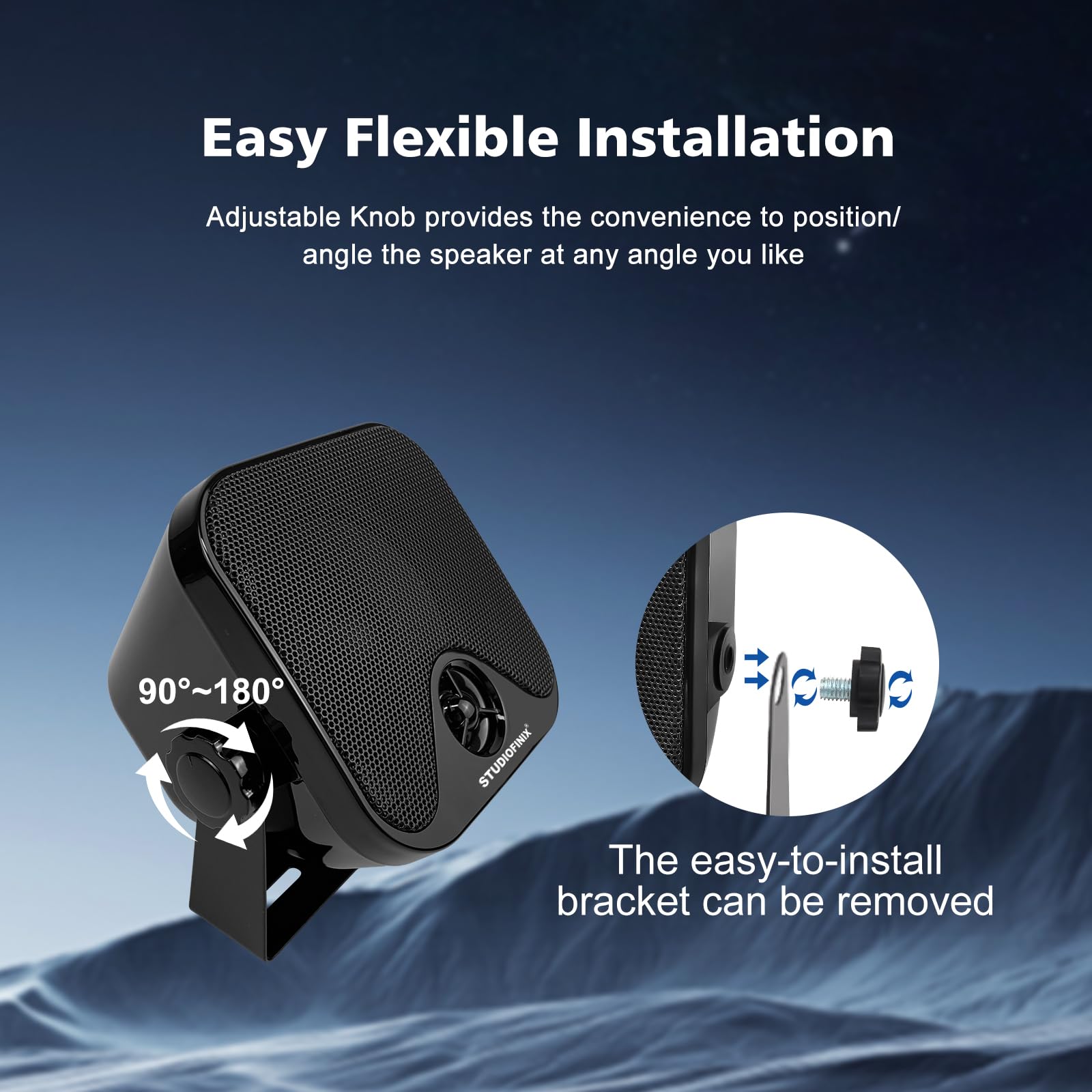 STUDIOFINIX Mini système de Haut-Parleur stéréo étanche 10,2 cm 100 W pour ATV, UTV, Moto, Tracteur, Bateau