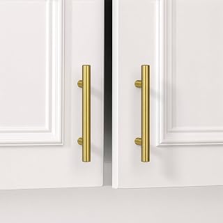 goldenwarm 25 Pack Gold Drawer Pulls 3in Brushed Brass Cabinet Handles Cupboard Door Handles Brass Drawer Hardware Brushed Gold Cabinet Pulls