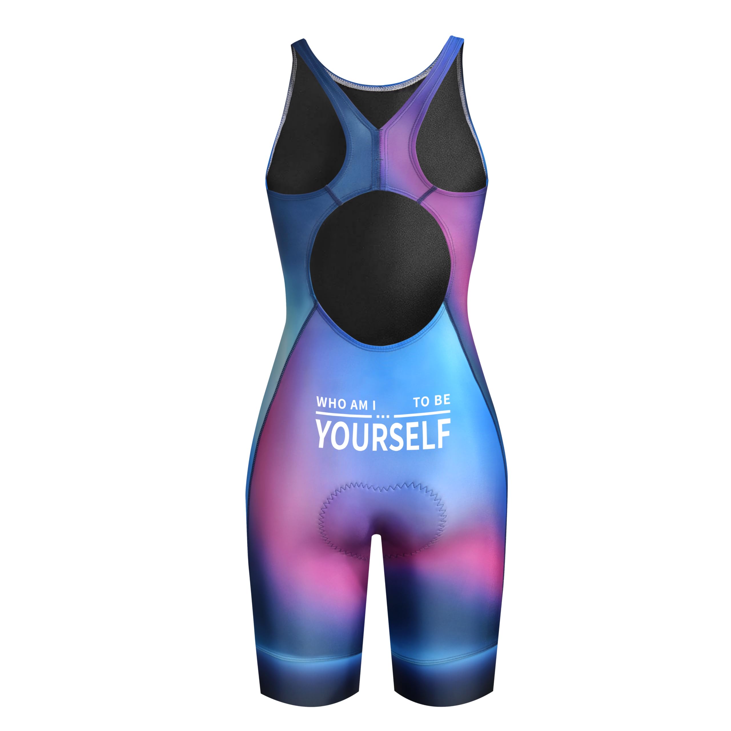 NUCKILY Combinaison de triathlon, combinaison de sport une pièce pour femme - Combinaison de course légère rembourrée - Cyclisme - Maillot de bain - Pour course à pied
