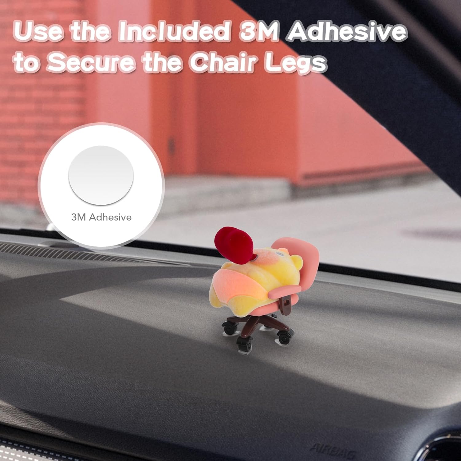 Car Rotating Ornament, Cute Spin Chair Dash Decoration Dynamic Rotate Cartoon Flocked Capybra Car Interior Accessories for Women Men