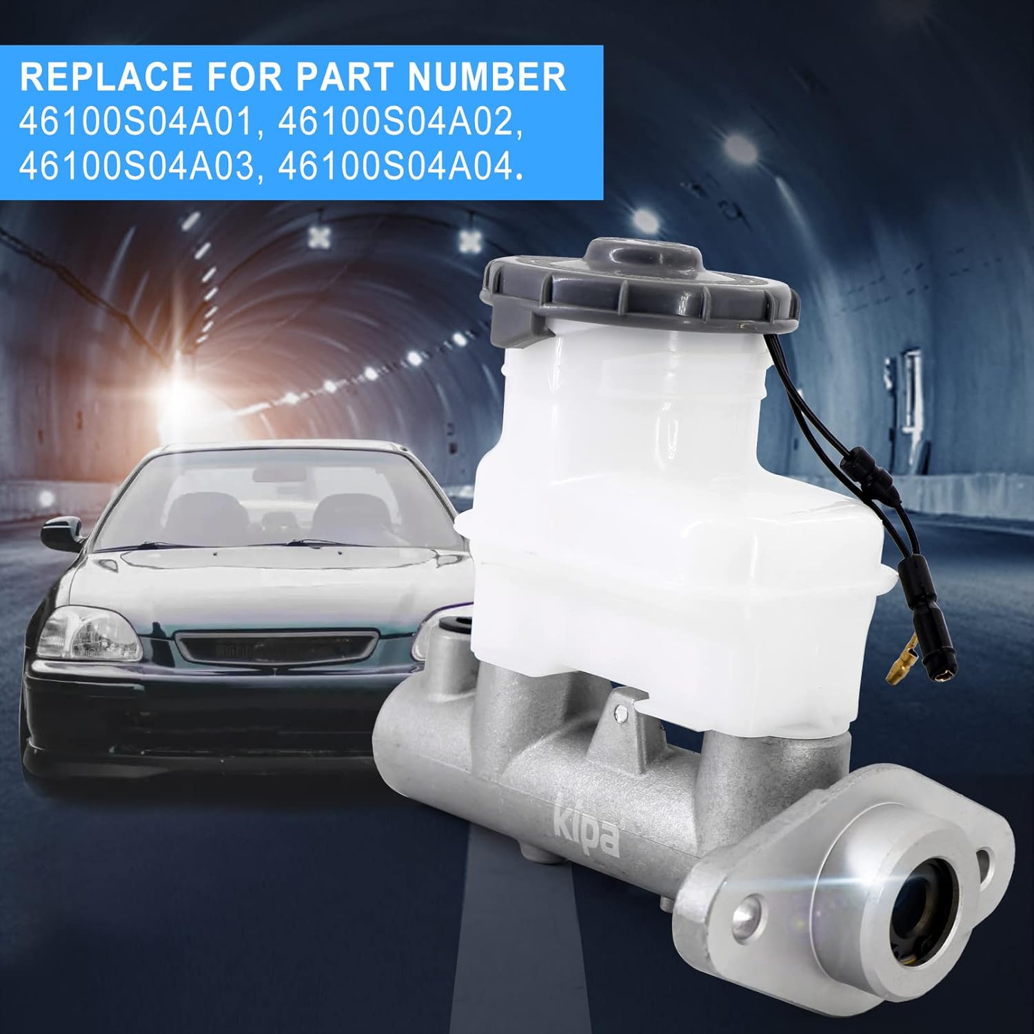 KIPA Brake Master Cylinder for Civic 1996-2000 4-Doors M390328 MC390328 W/O ABS, Replace for OEM Number 46100S04A01, 46100S04A02, 46100S04A03, 46100S04A04