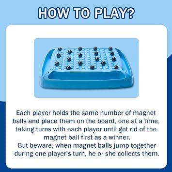 Magnet Game, Magnetic Game for Kids and Adults, Table Top Board Game for Kids 8-12, Magnet Chess Game 40Pcs for Family Games Night, 2-4 Players