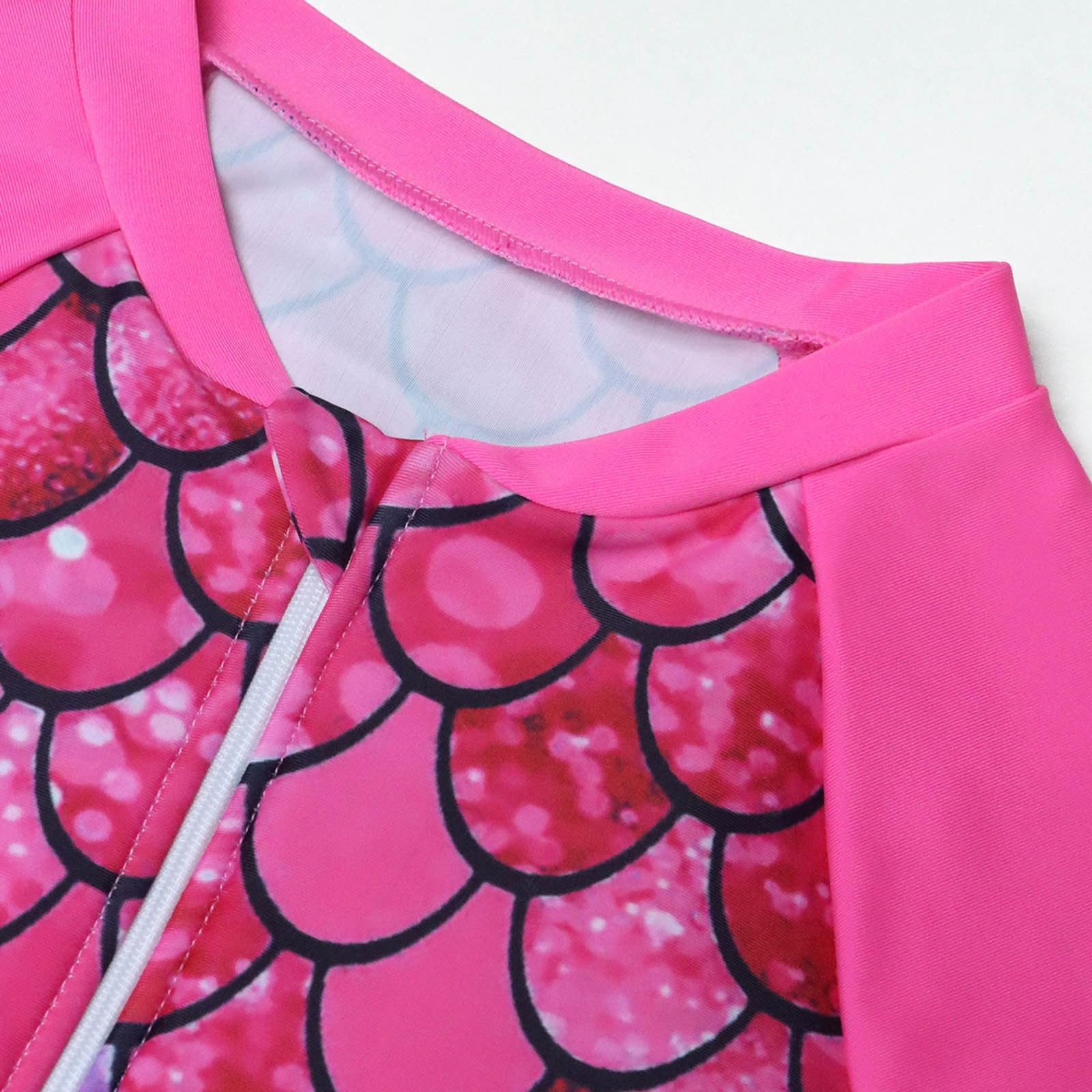 Swimwear Niños Niñas Traje de baño Verano Púrpura Rojo Gradiente de Pescado Escaspa Cremallera UPF Traje de baño para Adolescentes Niñas Playa Surf Natación Fuente Caliente