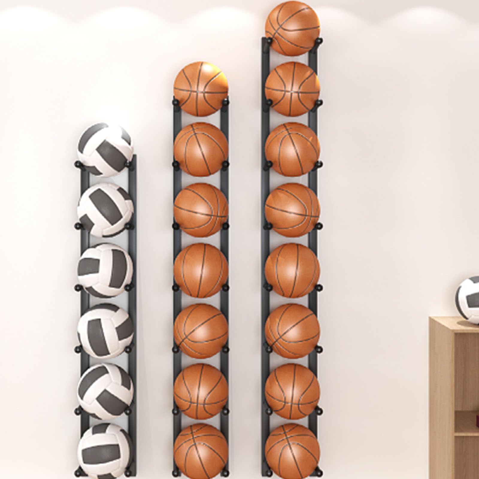 Soporte de pared para esterilla de yoga, estante de metal resistente para almacenamiento de gimnasio en casa, organizador para esterillas de yoga, rodillos de espuma, patinetas y tablas de esquí