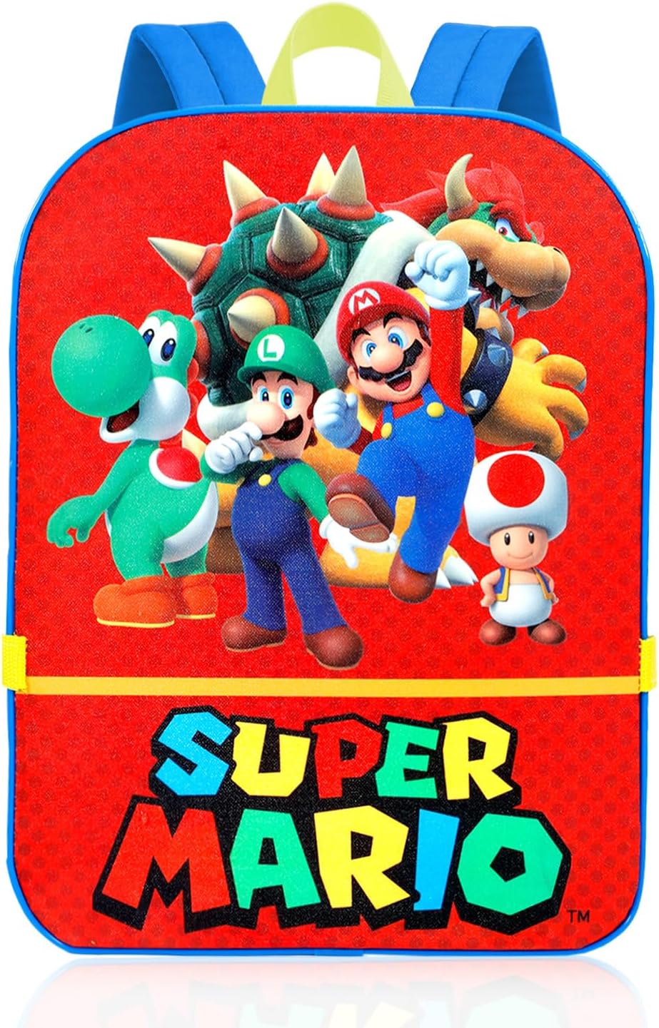 Mario Backpack and Lunch Box Set - Bundle with 16" School Bag Featuring Luigi, Yoshi, More Plus Lunch Bag, Stickers, Water Bottle | Super Mario Bros Backpack with Lunchbox