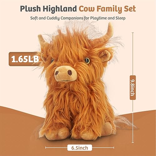 Miniatura 2 de Marysun Peluche de vaca de las Highlands para niños no apto para microondas marrón regalo para niñas y niños