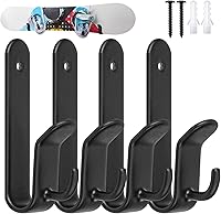 Vista 11 de Clips de montaje en pared para snowboard, soporte de pared horizontal para patineta, soporte de exhibición de snowboard para habitación, garaje