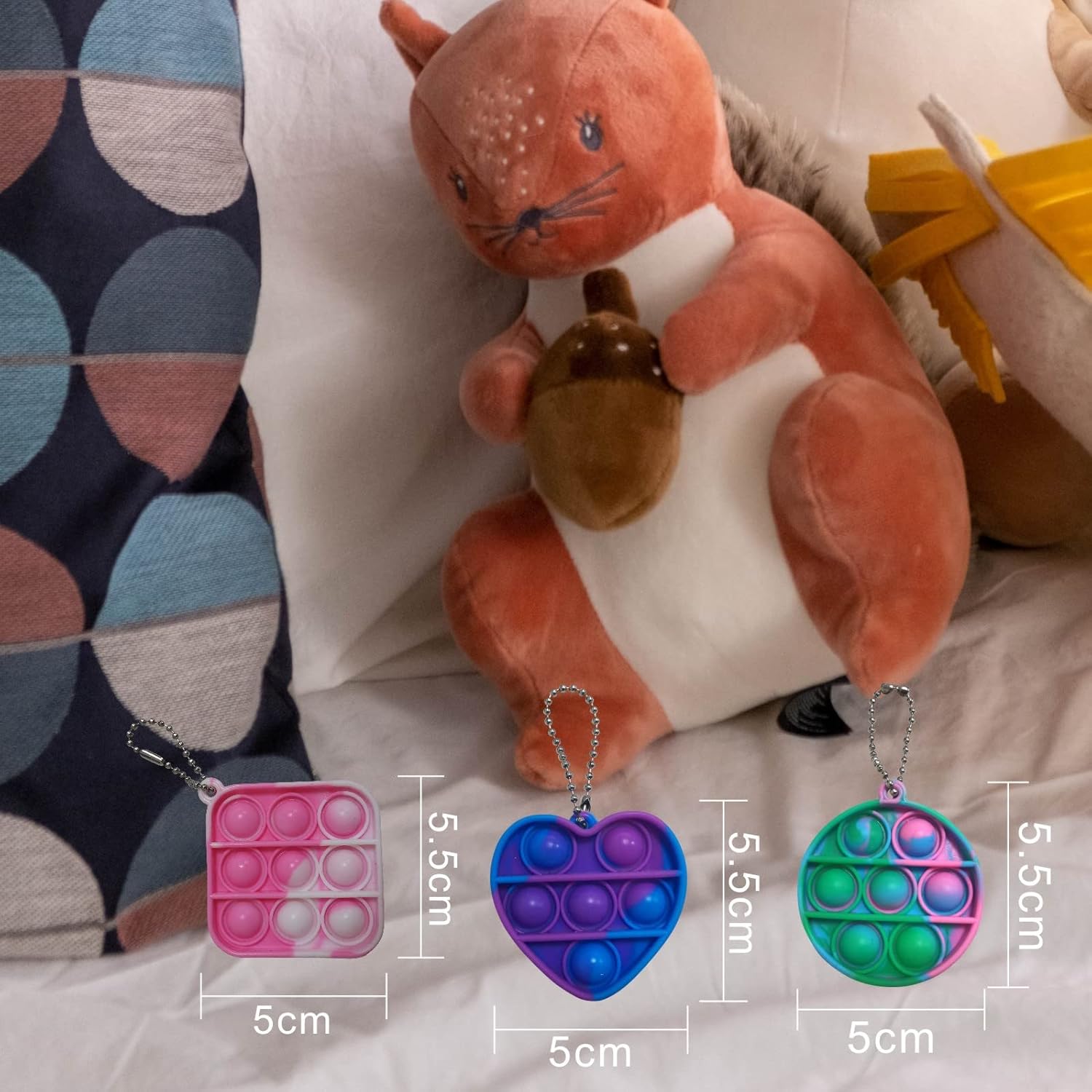 JHXXXL 30Pack Party Favor,1.96''Mini Pop Fidgteitspop Keychian Bulk Pop Fidget Pack for Kids Teens ,Stocking Stuffers Birthday Party Supplies ,School ,Goodie Bags Fillers,Prizes (ramdom color) : Toys & Games