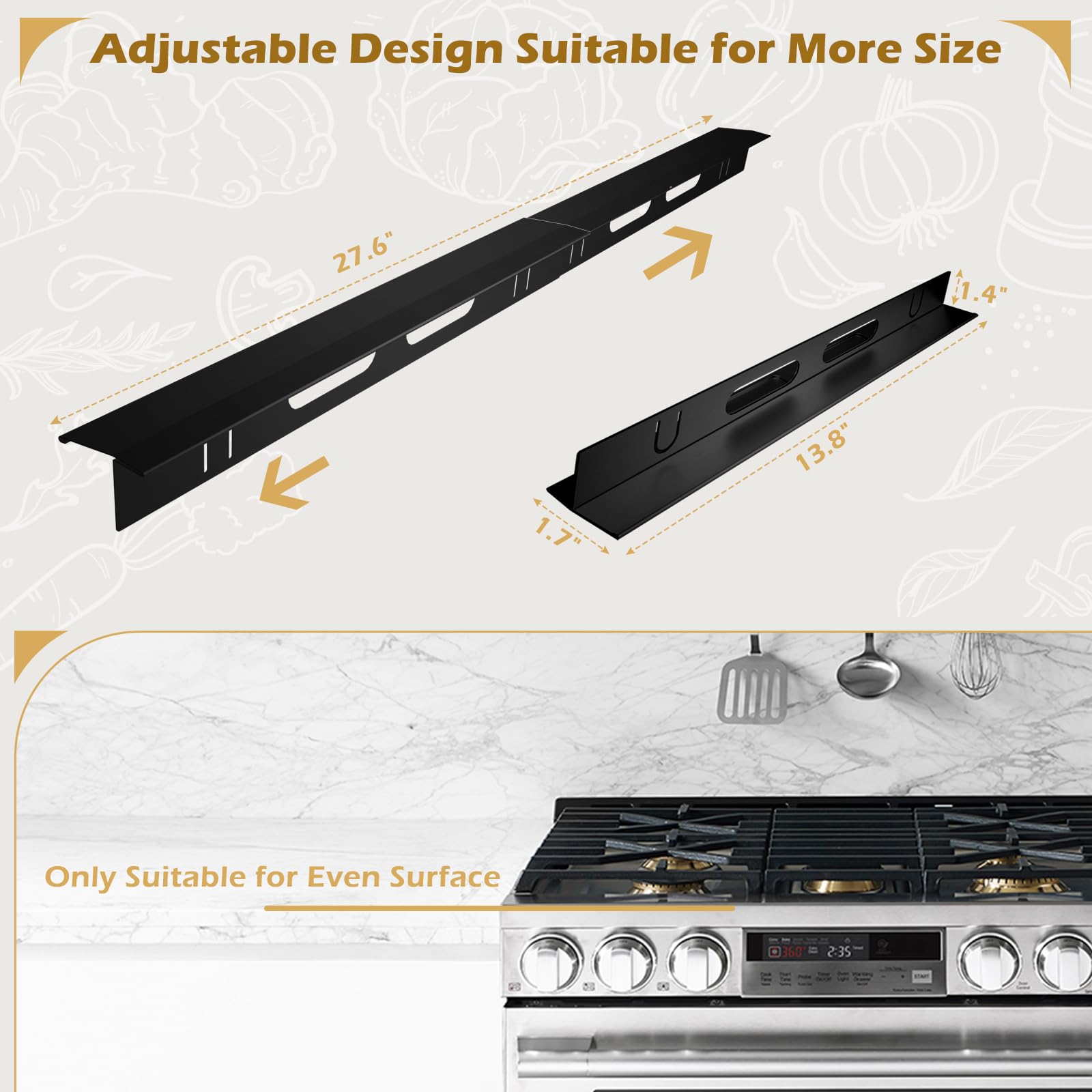 2 Pack Stainless Steel Stove Gap Covers Silver, Windspeed Stove Counte &ndash