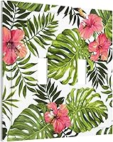 Vista 14 de Cubierta de Interruptor de Luz de 1 Gang con Escena de Flores de Grecia Mediterránea, Dispositivo Individual Basculante/GFCI, Placa Decorativa