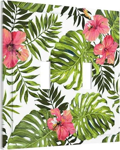 Miniatura 14 de Cubierta de Interruptor de Luz de 1 Gang con Escena de Flores de Grecia Mediterránea, Dispositivo Individual Basculante/GFCI, Placa Decorativa