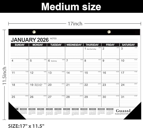 Miniatura 2 de GuassLee Calendario de escritorio 2026-2027  Calendario de escritorio de 17 x 11.5 pulgadas, 18 meses, desde enero de 2026 hasta junio de 2027 con