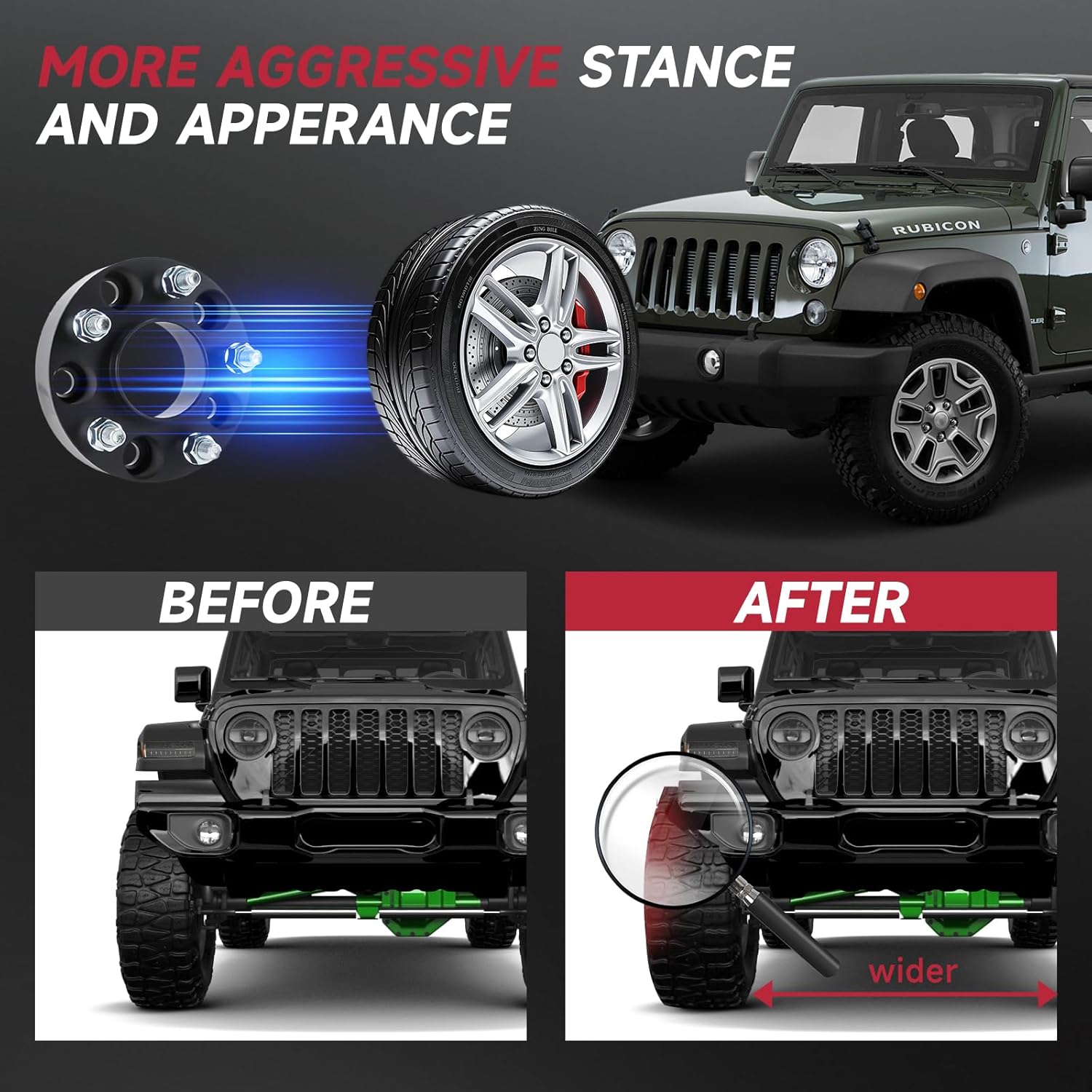 UIU 2 Inch 2pcs 5x5 Wheel Spacers, Forged 2.0" (51mm) 5x127mm to 5x127mm Thread Pitch 14X1.5 Hub Bore 71.6mm Adapters for 2004-2019 Chrysler Pacifica 1998-2019 Dodge Durango, Black